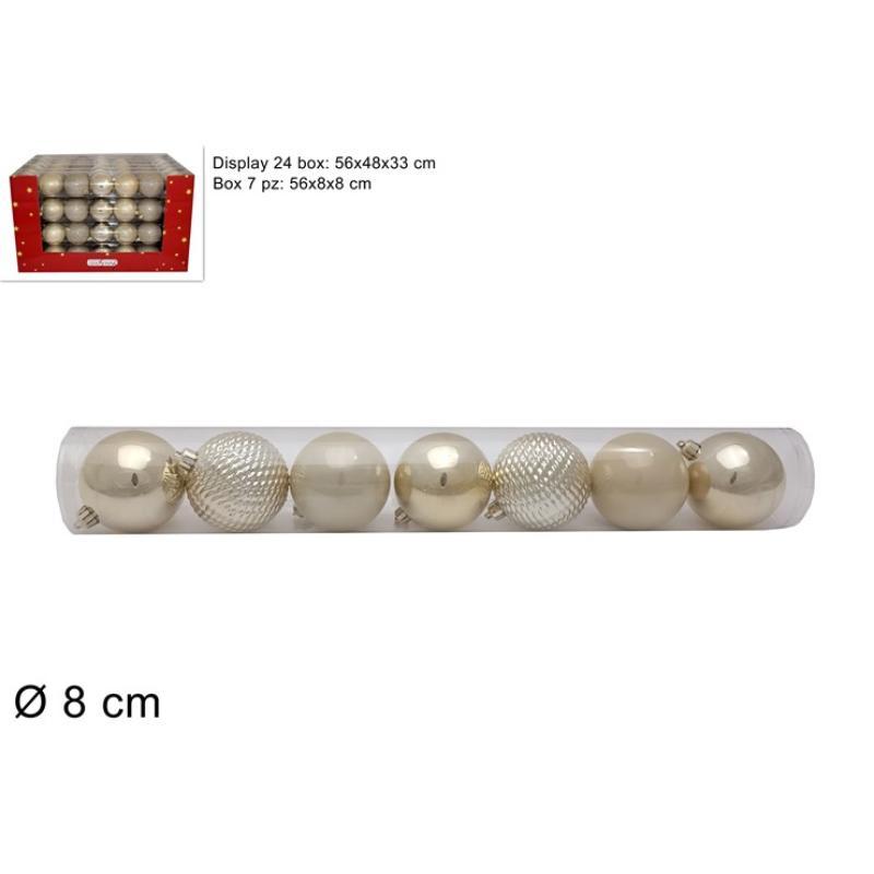 BOLAS 7 PZ 8 CM TUBO AZUL