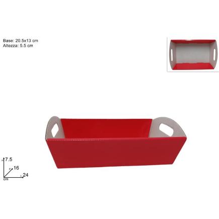 CESTA PEQUEÑA CARTON ROJO