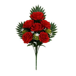 RAMO PALMA BIG ROSE X9 45 CM ROJO