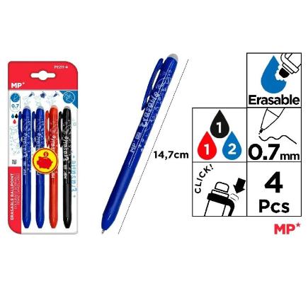 BOLIGRAFO BORRABLE CLICK 4 UDS