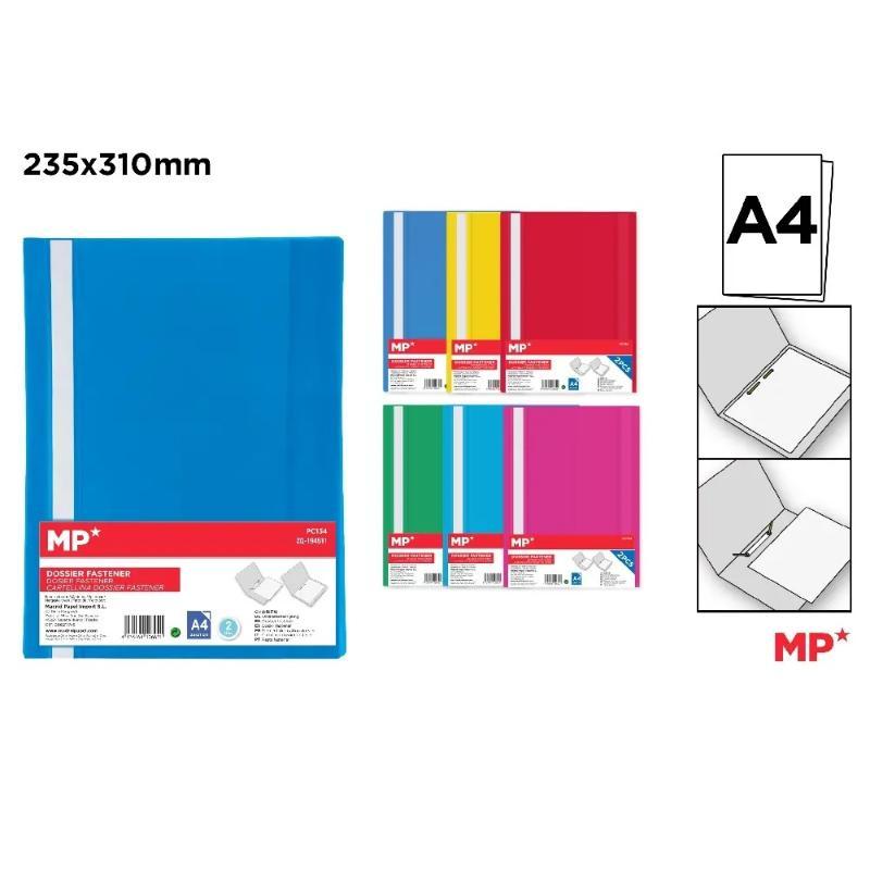 DOSSIER FASTENER FLUORESCENTE A4 2 UDS