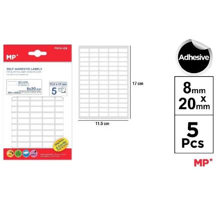 ETIQUETAS BLANCAS 8X20 MM 350 UDS