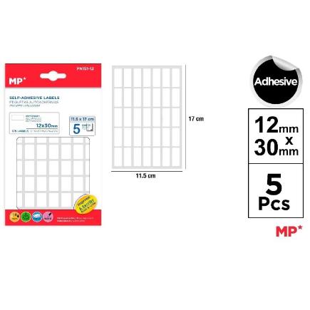 ETIQUETAS BLANCAS D= 12*30 MM 175 UDS