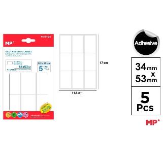 ETIQUETAS BLANCAS 34X53 MM 45 UDS