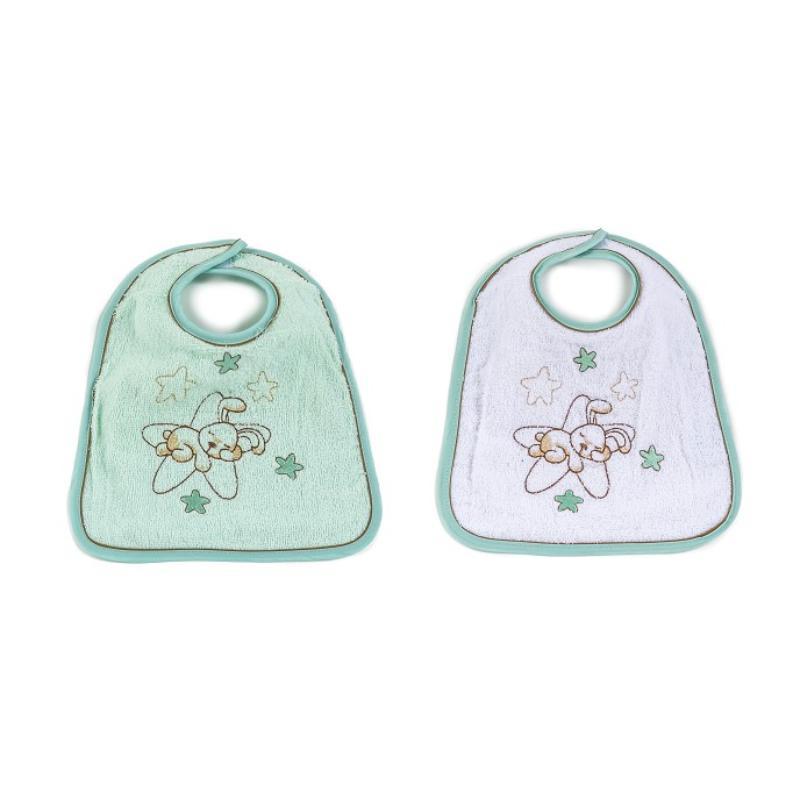 BABERO BORDADO 30X23 CM 2 PZS VERDE