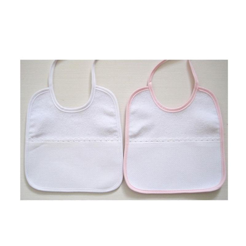 BABERO PARA BORDAR (2 PIEZAS) 20X20 CM ROSA