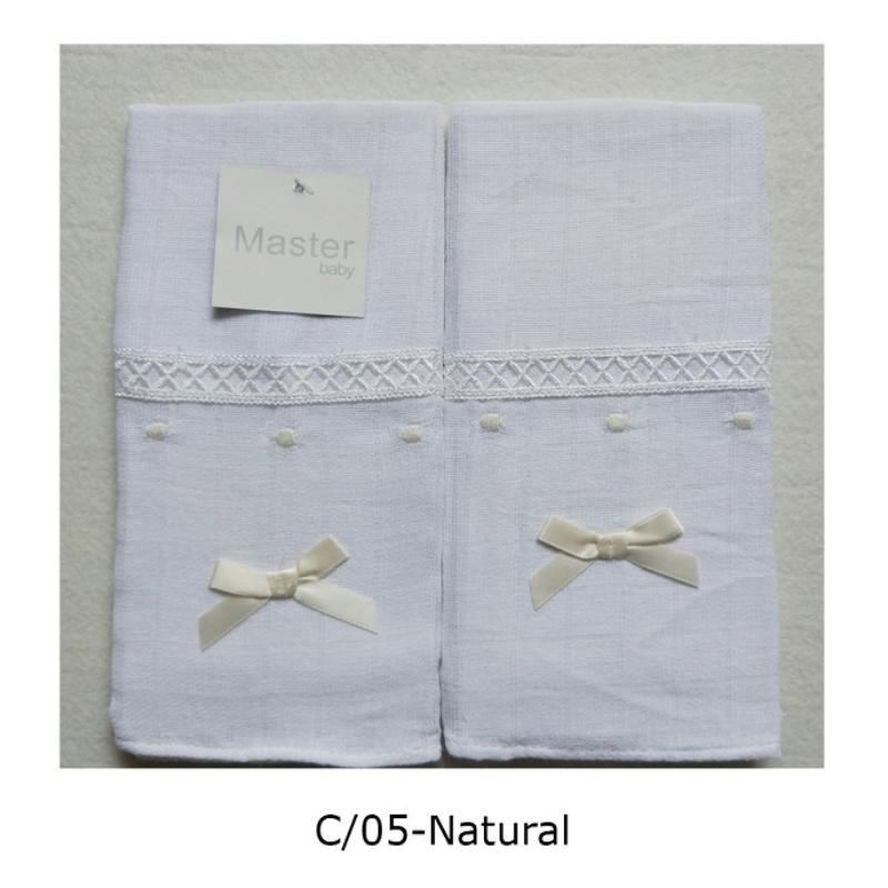 GASA BORDADA LENCERIA (2 PZAS) 45X45 CM NATURAL
