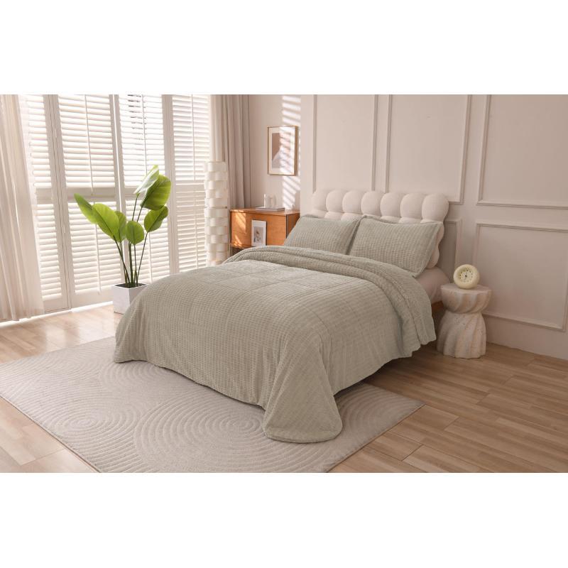 COMFORTER SHERPA EFECTO DN GRETA BEIGE T/200X260