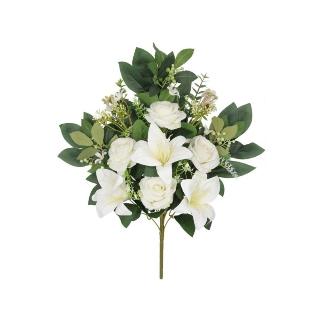 CONJUNTO ROSA-AZUCENA X12-56 CM BLANCO