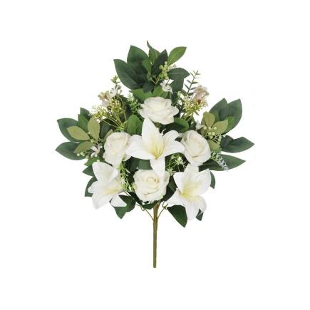 CONJUNTO ROSA-AZUCENA X12-56 CM BLANCO