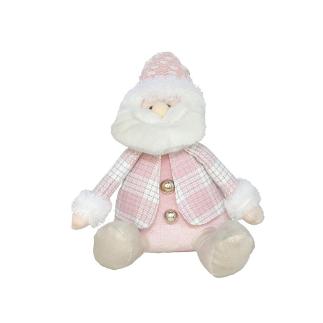 MUÑECO SENTADO 17X12X23 CM ROSA/BLANC