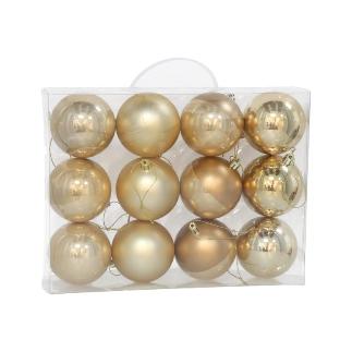 MALETIN X12 BOLAS BRIGHT ORO 8 CM