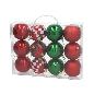 MALETIN X12 BOLAS NOEL ROJO-VERDE 8 CM