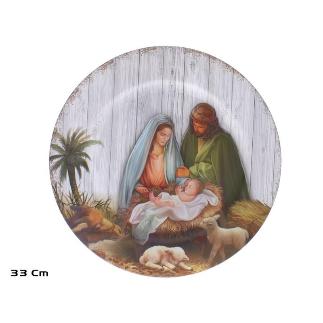 BAJOPLATO ALADO NACIMIENTO JESUS 33X33CM