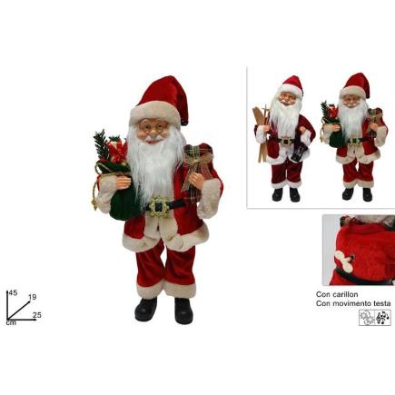 PAPA NOEL CAJA MUSICAL 45 CM 2 SURT