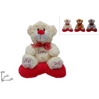 PELUCHE OSO 25 CM EN EL CORAZON 3 COL