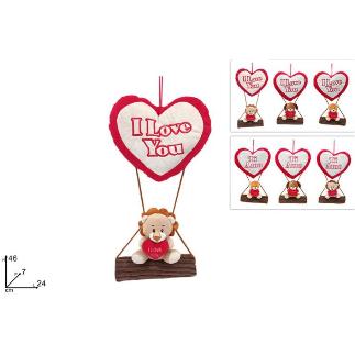 CORAZON DE PELUCHE CON ANIMALITOS 6 ASS