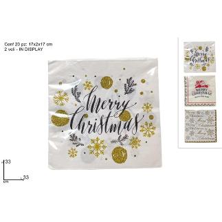SERVILLETAS 2 VELOS 33X33 CM 20 UNIDS