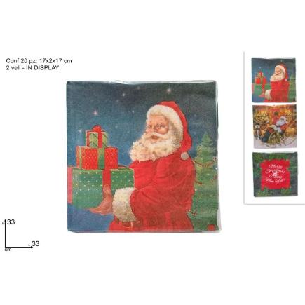SERVILLETAS 2 VELOS 33X33 CM 20 UNIDS DECO NAVID