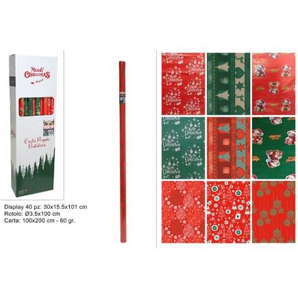 ROLLO PAPEL REGALO NAVIDEÑO 60GR 100X500 CM SURT