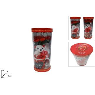 TAZA EN CAJA CON OSO Y FLOR 3SS