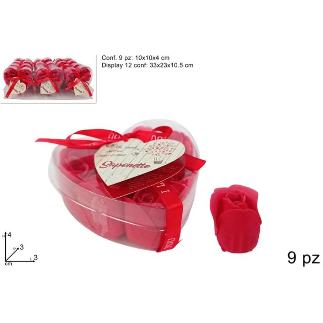 CAJA CORAZON EN CAJA CON 9 ROSAS