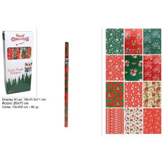 ROLLO PAPEL REGALO NAVIDEÑO 60GR 70X100 CM ASS ART
