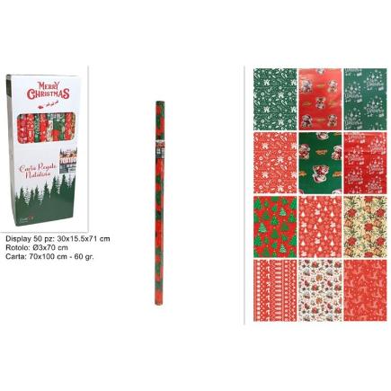 ROLLO PAPEL REGALO NAVIDEÑO 60GR 70X100 CM ASS ART