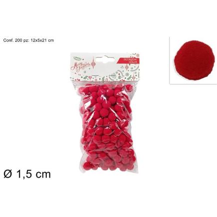 BOLITAS DECORATIVAS ROJO 1.5 CM