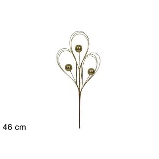 TALLO HILOS CON BOLAS BRILLANTES 46 CM DORADO
