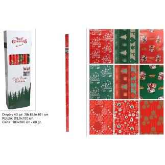 ROLLO PAPEL REGALO NAVIDEÑO 60GR 100X500CM ASS