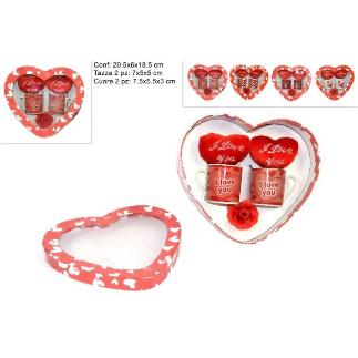 PAR DE COPAS CON PELUCHE CORAZON 4SS