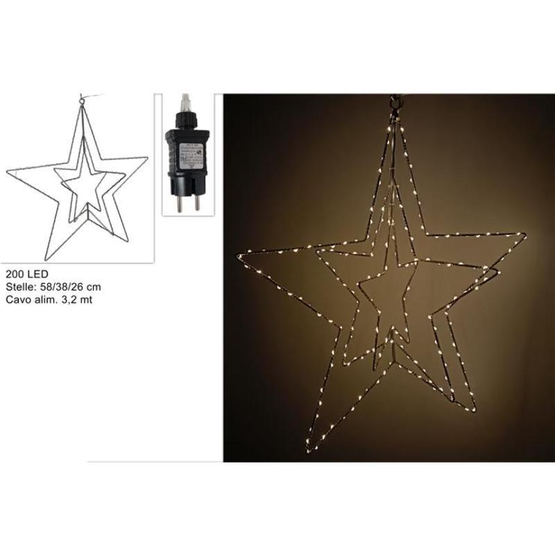 ESTRELLAS METALICAS LUMINOSAS 200 LED