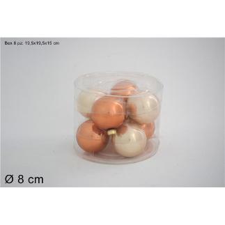 SET 8 BOLAS CRISTAL 8 CM 2SS ROJO