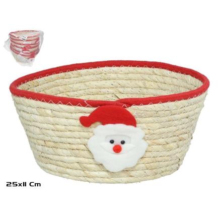 CESTA ROJA PAPA NOEL 25X25X11 CM