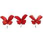 COLGANTE MARIPOSA C/CLIP 20CM ROJO