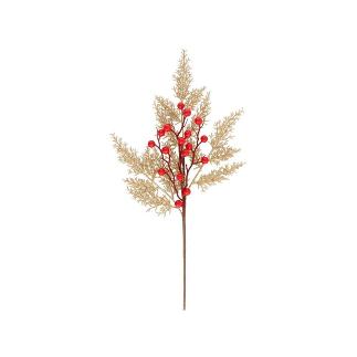 VARA BAYAS ROJAS Y PINO DORADO 50 CM