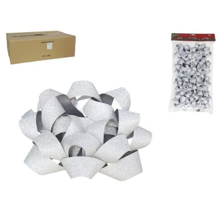 LAZO REGALO X8 PLATA 12 CM CON PEGATINA