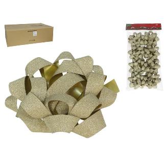 LAZO REGALO X8 ORO 12 CM CON PEGATINA