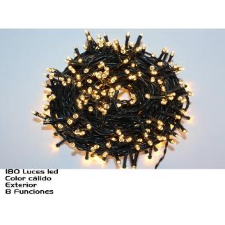 GUIRNALDA EXT 180 LEDS CALIDA 8 FUNC 8.1M +4 M