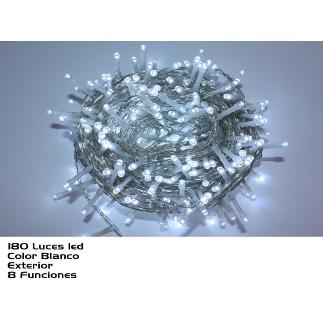 GUIRNALDA EXT 180 LEDS FRIA 8 FUNC 8.1M +4 M