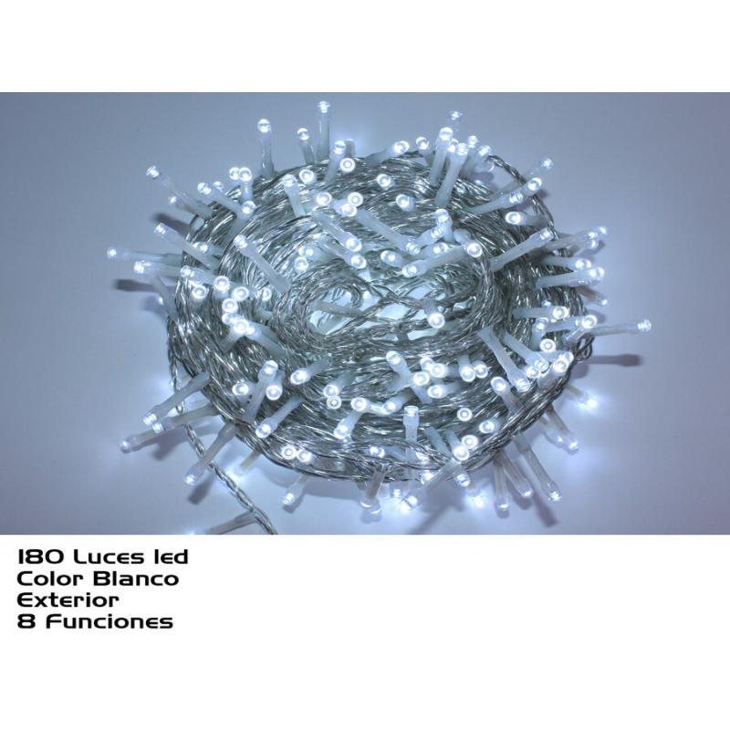 GUIRNALDA EXT 180 LEDS FRIA 8 FUNC 8.1M +4 M
