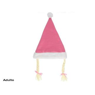 GORRO XMAS C/COLETAS 30X42 CM ROSA