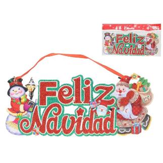 COLGANTE CARTEL C/10 LEDS XMAS POUSHY