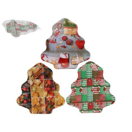 BANDEJA ARBOL CONFANY 32X30.5X1.5 CM 2 SURT