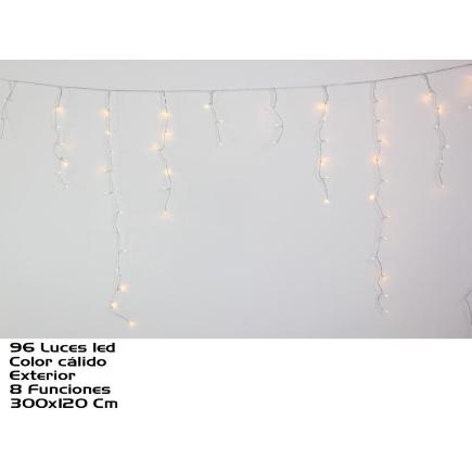 CORTINA EXT 96 LEDS CALIDA 8 FUNC 300X120