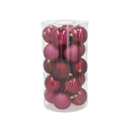 S/20 BOLAS ALICE 8 CM BURDEOS