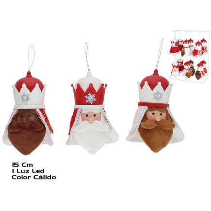 CABEZA REYES MAGOS ROJO LED COLGANTE 3 SRT