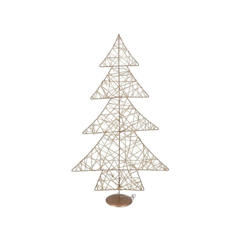 ARBOL XMAS C/40 LUCES 38X65 CM DORADO