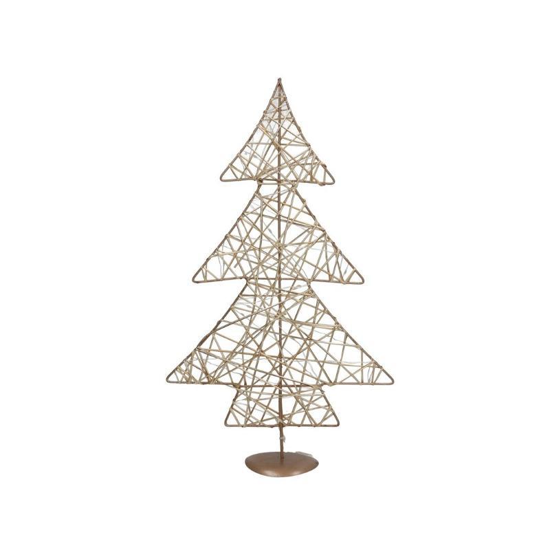 ARBOL XMAS C/30 LUCES 27.5X45 CM DORADO